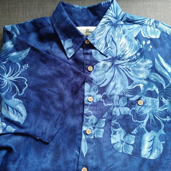 Penmans | Blue Hawaiian short sleeved mens button up - Picture 2 of 10